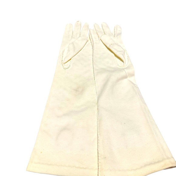 Vintage Beaded White Cotton Long Evening Gloves. Size 6.5 NWT - Picture 3 of 6